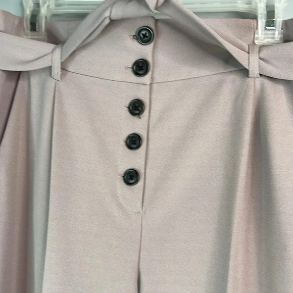 DYNAMITE Exposed Button Fly Tied Waist Dress Pants  Lilac Pink High Waist 6 - Picture 5 of 11
